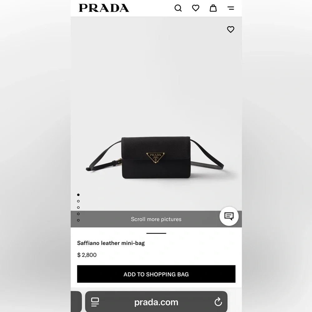 PRADA LEATHER CLUTCH BAG ORIGINAL PRADA CHAIN GHW - Picture 12 of 12